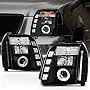 ACANII - For 2007-2013 GMC Yukon Denali XL 1500 2500 SUV LED Halo Black Housing Projector Headlights Headlamps Assembly