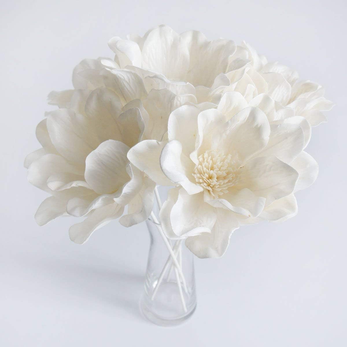 5 Grandiflora Lily 6" Sola Flower with Reed Diffuser for Home Fragrance by Plawanature