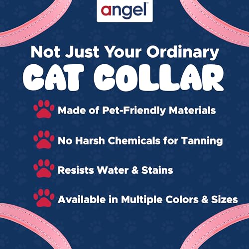 Collier chat cuir break-away elastique rose Angel Pet Supplies - 5