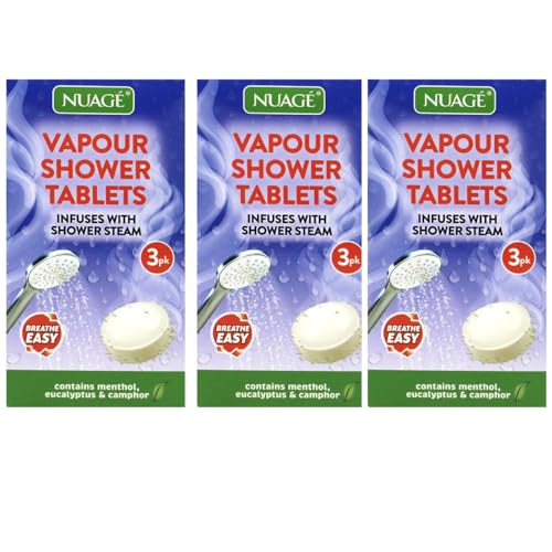Vapour Shower Tablets 3 Packs of 3 Tablets Contains Menthol Eucalyptus and Camphor