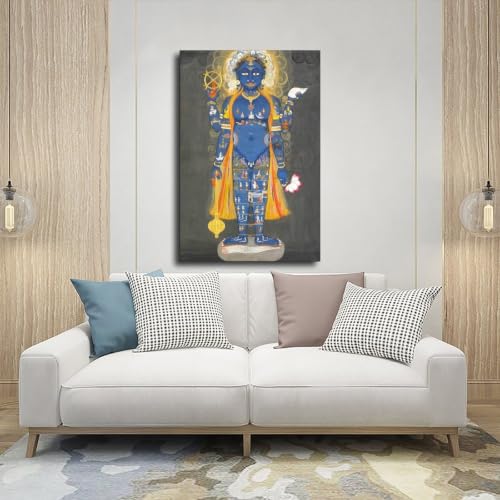Vishnuvarupa Jaipur toile murale d'art indien d'exception