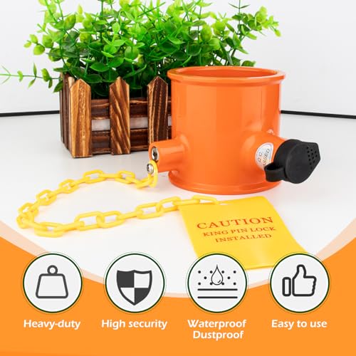 Trava de pino King de 5ª roda - Trava de reboque antirroubo - Trava de pino King para trailers, cami