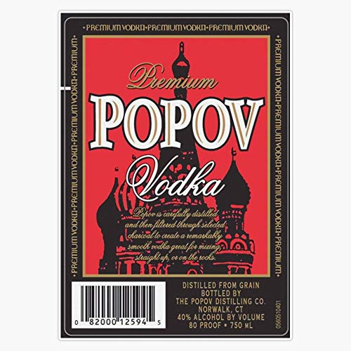 Popov Vodka Sticker Vinyl Bumper Sticker Decal Waterproof 5'
