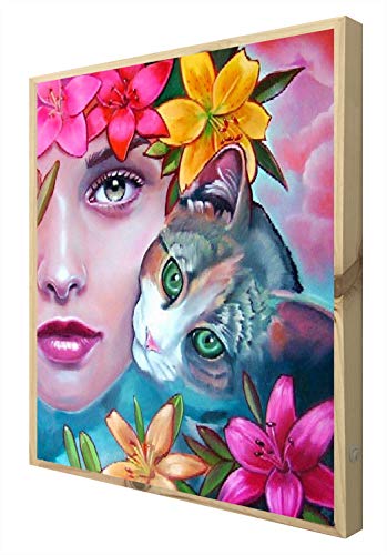 Panneau en bois avec LED CCRETROILUMINADOS en méthacrylate multicolore 80 x 60 cm