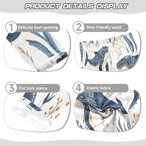 Bolaz Toddler Girls Leggings Printed Yoga Pants Leggings Underwater Humpback Whales for Kids3