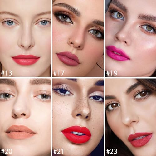 Image of evpct 12Pcs Mini Pills Lipstick Capsule Set for Women Waterproof Long Lasting, Dark Ruby Deep Wine Mauve Red Purple Nude Brown Matte Small Magic Permanent 24 Hour Lipstick Bulk Samples 02