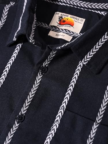 The Indian Garage Co Men Boxy Fit Textured Resort Shirt - Image 7