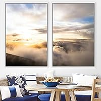 2 Piece Framed Canvas Wall Art Colorful Sky Canvas Prints Home Artwork Decoration for Living Room,Bedroom - 16
