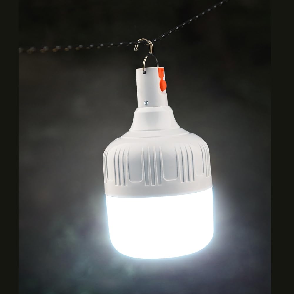 Luce da campeggio a LED, lanterna ricaricabile per tenda, batteria da 4000 mAh, luce di emergenza portatile, 3 ingranaggi di illuminazione per uragano, interruzioni di corrente sospese, casa
