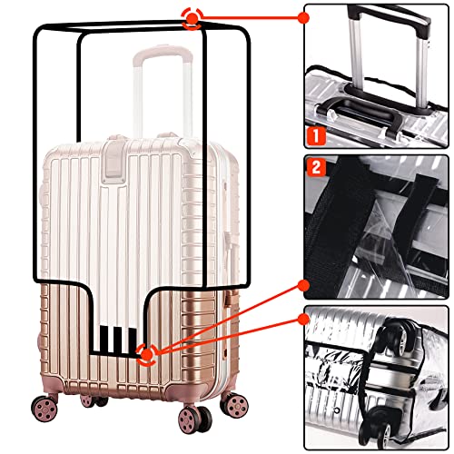 bvya Luggage Protector Suitcase Cover PVC Bag Dust Proof Travel Suitcase with A Luggage Handle Wraps By Randomly Sent3