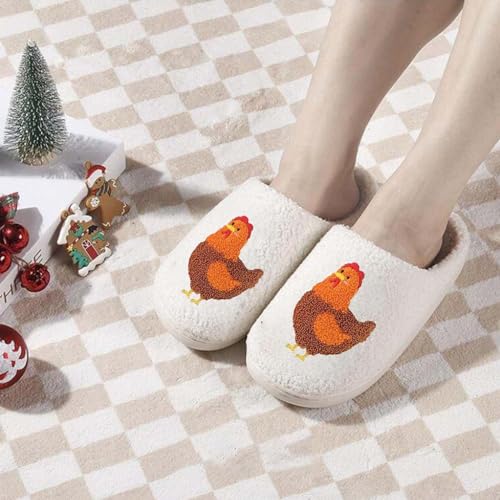 Image of Highland Cow Slippers for Women Plush Scottish Highland Cow Animal Slippers Warm Non Slip Home Indoor Slippers