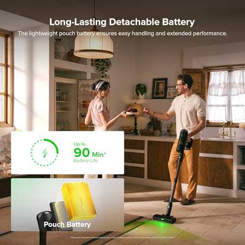 Image of roborock H60 Hub Ultra Cordless Vacuum Cleaner with Auto-Empty Dock, 210AW Suction Stick Vacuum Cleaners for Home and Pet Hair, Rechargeable, 90-Min Runtime, Anti-Tangle Brush, 140 LED Dust Detection
