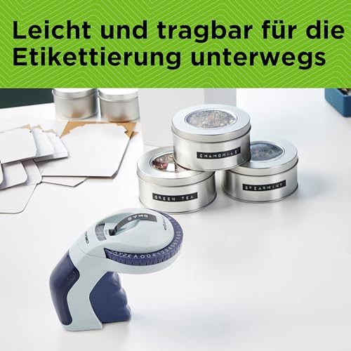 DYMO Omega Prägegerät | kleines Beschriftungsgerät mit Dreh-klick-System und ergonomischem Design | für zu Hause und für Bastel- und Hobbyprojekte (£/€ÄÖ und Ü)