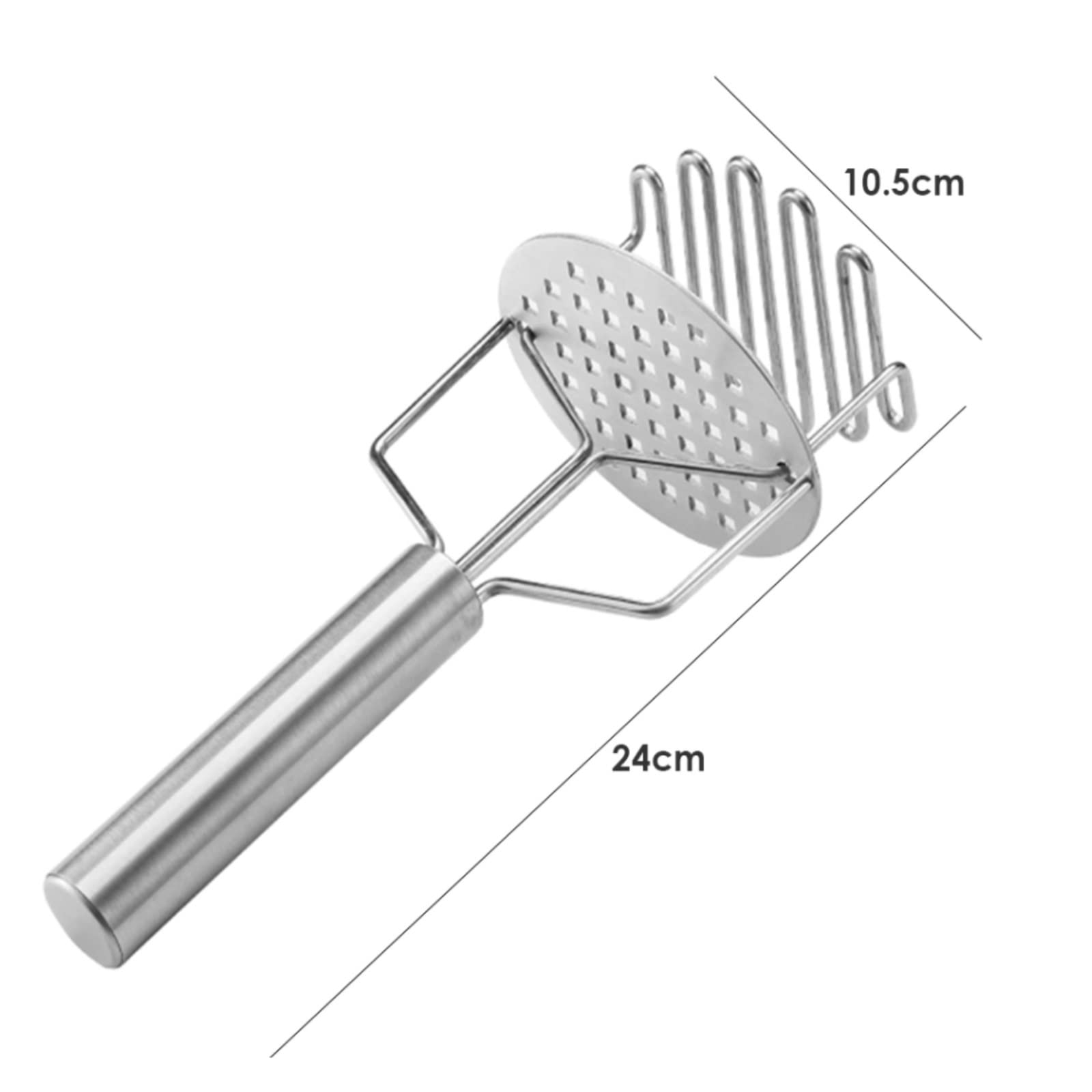 Kartoffelstampfer aus Edelstahl, Kartoffelstampfer, Druckschlammmaschine, Küchenutensilien for praktische, glatte Kartoffelbrei-Stampfer