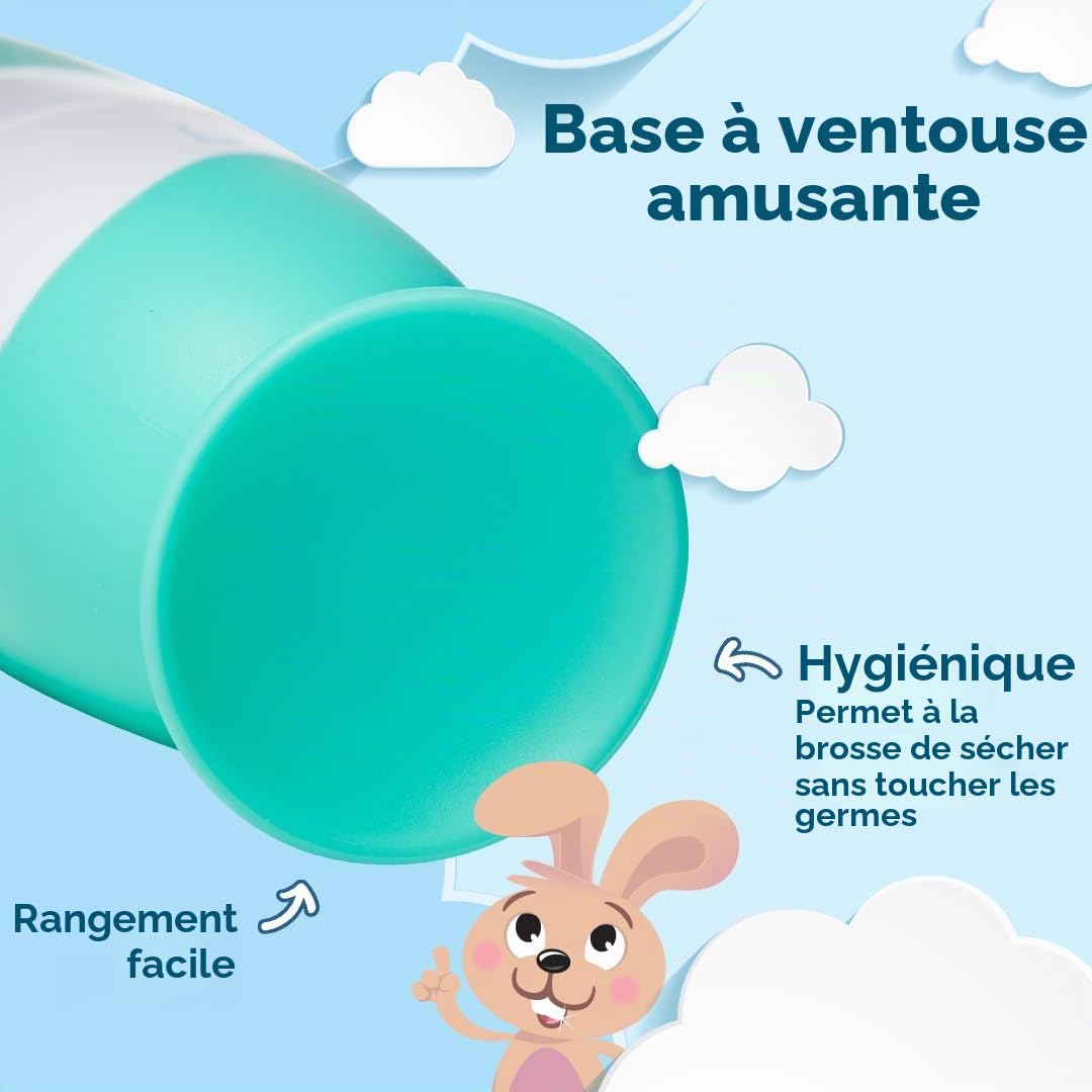 Brush-Baby BabySonic Brosse à dents électrique Teal, 0 à 36 mois - Douce, vibrante doucement pour les gencives sensibles et les premières dents - Avec lumière LED - Têtes de brosse pour bébés et