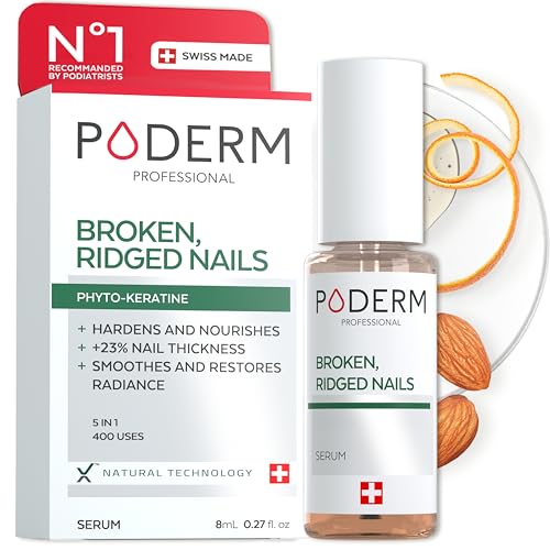PODERM – 100% Natural Nail Repair – Revitalizes Damaged and Split Nails with Hydrating & Exfoliating Formula – Effective Nail care : Also Acts as a Nail Strengthener for Damaged Nails – Swiss Made