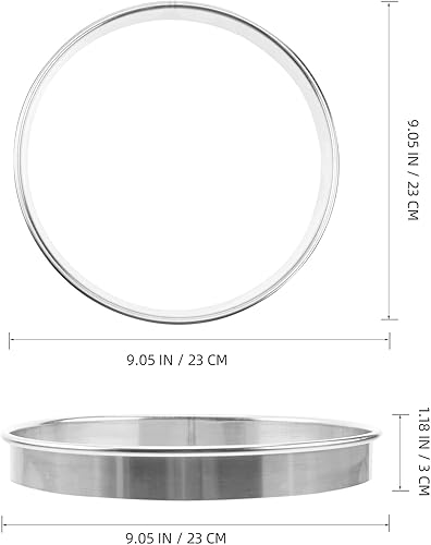 Miniatura 6 de Angoily Anillo redondo de metal para muffins, anillos de acero inoxidable, anillos de tarta antiadherentes, anillo redondo de pizza, anillo de