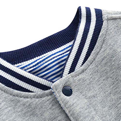 Famuka B07LD5GNVB Baby Boy Spring Coat Little Kids Baseball Cardigan Jacket thumb #2