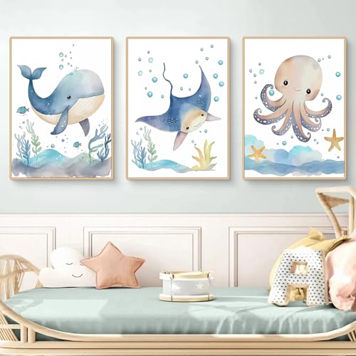 Poster chambre enfant animaux marins pour décorer facilement les murs du bébé