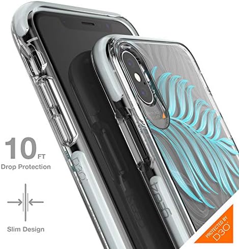 GEAR4 Victoria Designed for iPhone X/XS Case, Advanced Impact Protection by D3O - Blue Jungle
