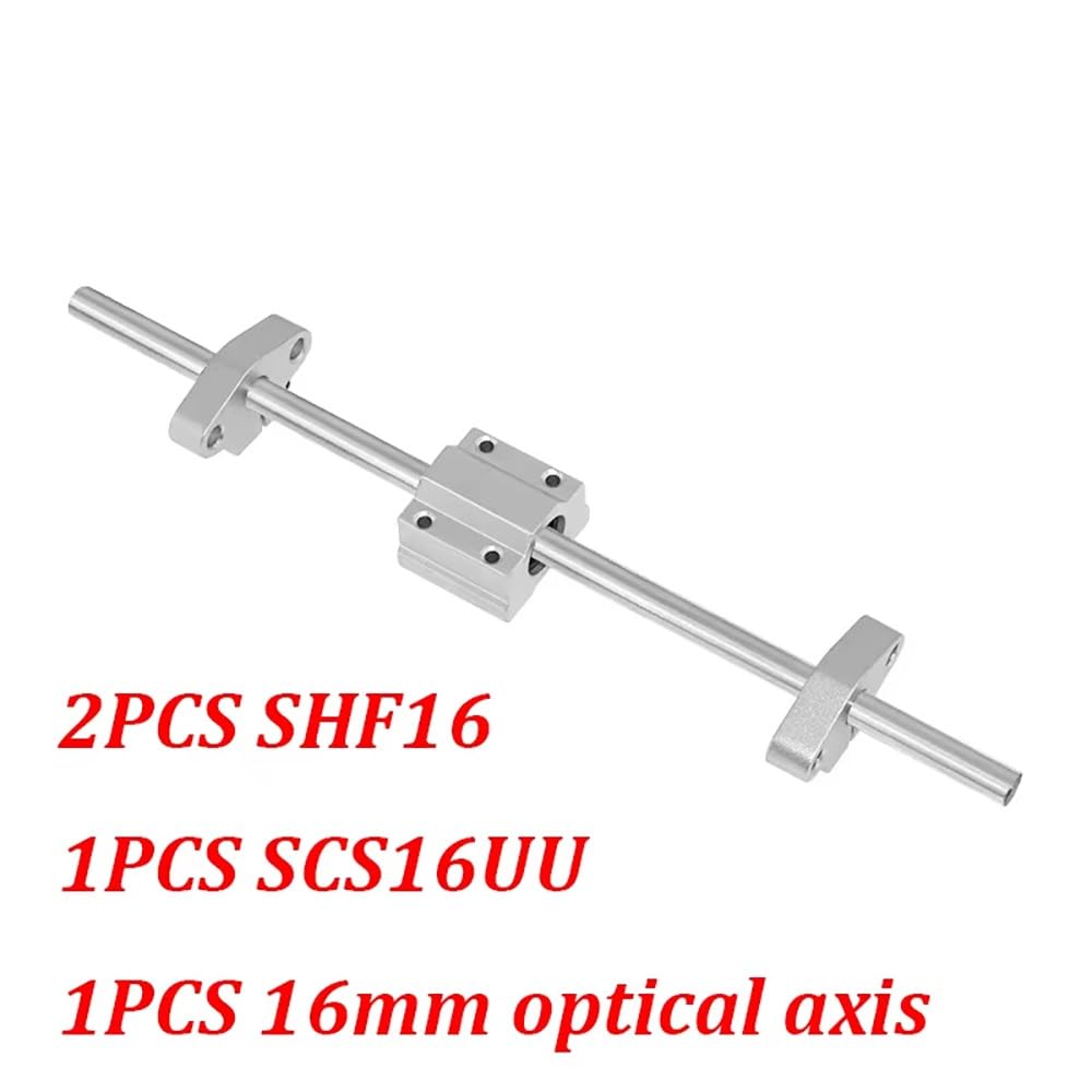 Prowadnica liniowa 16 mm z łożyskiem kulkowym do płynnego ruchu - Kompatybilny z SK16/SHF16 1 zestaw(600 mm)