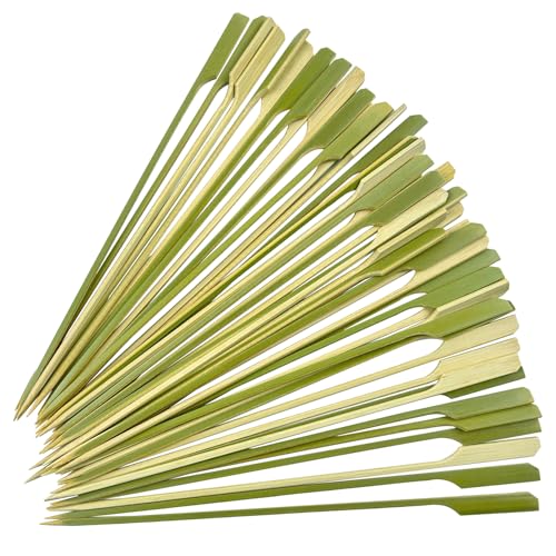 FCALIVV 100 Pcs 10 inch Green Bamboo Skewers for Appetizers, bamboo toothpicks, wooden toothpicks, cocktail toothpicks, cocktail picks, wooden skewers, skewer sticks, Optional sizes 3.5