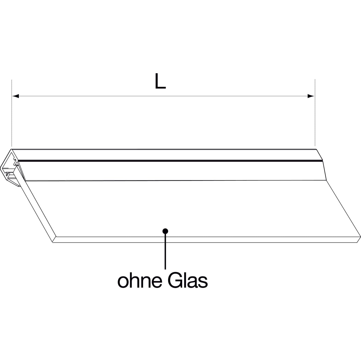 L&S Led Glaskantenbeleuchtung Fly Light DualColor Glasbodenbeleuchtung 1160mm, indirekte beleuchtung ideal für Vitrinen 12V - 14,3W, Kunststoff alufarbig