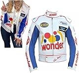 NOMIZZ Women Wonder. bread Jacket l Ricky Bobby Wife Costume Women l Ricky Bobby Jacket Racing Motorcycle Jacket (US, Alpha, X-Small, Regular, Regular, Wonder bread Jacket)