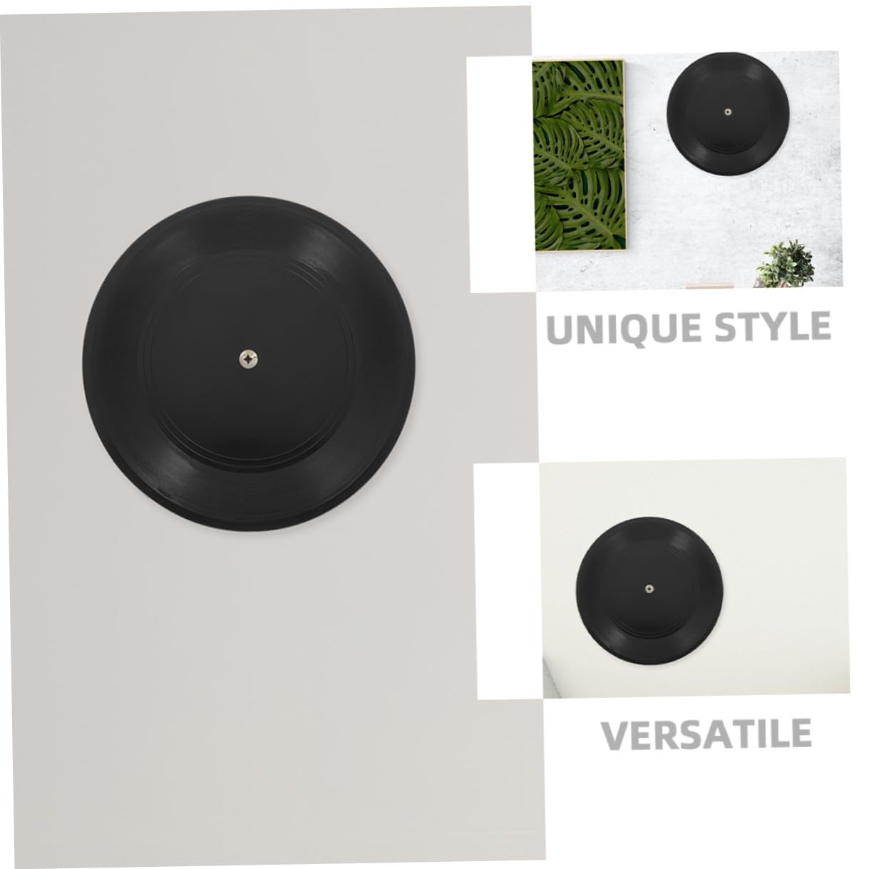 Toyvian Decorazioni da Parete e Facile da Installare 10 Pezzi in Plastica di Dischi in Vinile Nero 12 Pollici Stile Retrò per Arredamento Casa e Tema Disco