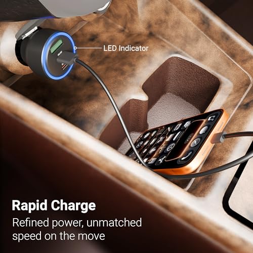 Image of Zebronics 82W Car Charger, Dual Type-C & USB Output, Rapid Charging, Type-C to Type-C Cable 1m, LED Indicator, Multi Protection, Transparent Design (CC82)