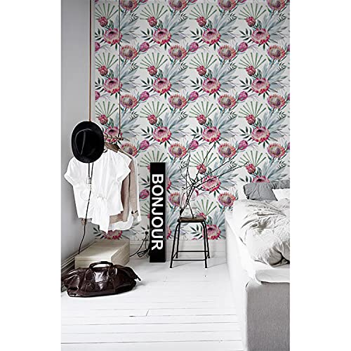 Papier peint floral Protea 290x290 cm stickers muraux auto-adhésifs salon
