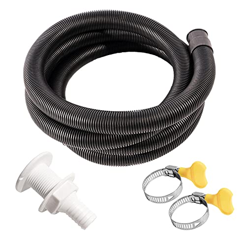 Kesoto Durable Premium Quality Bilge Pump Hose Plumbing Kit 3/4-Inch Dia Flexible Includes Hose Clamps and Thru-Hull Fitting