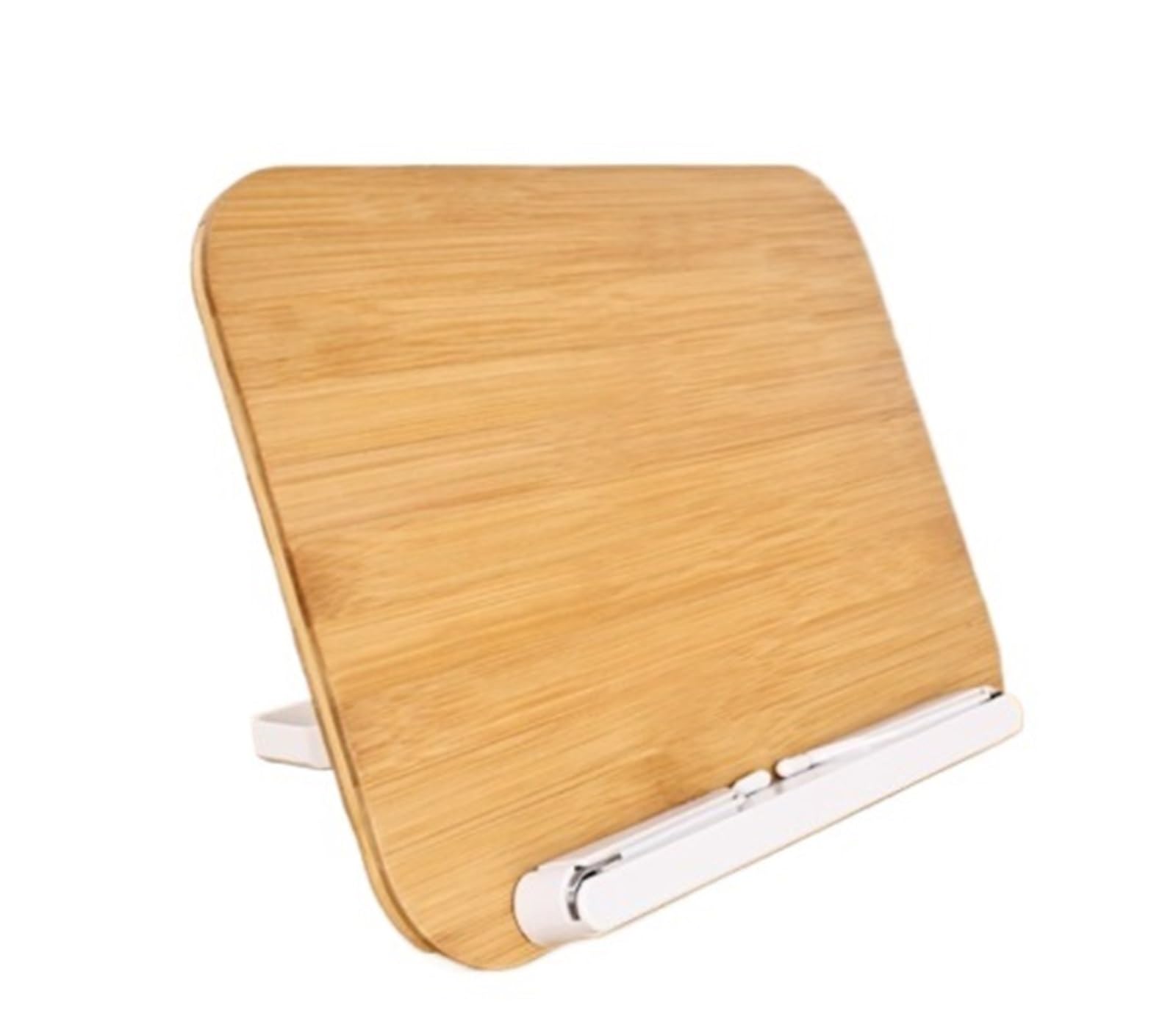 Atril Para Libros De Cocina Estantería De Lectura, Ajustable, Clips Página Elásticos, Plegable For Recetas Atril Para Libros De Cocina(Wood color,34cm)