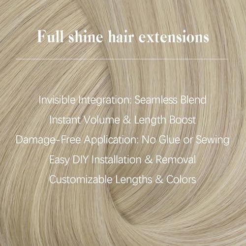 Full Shine Clip in Hair Extensions Real Human Hair Seamless Hair Extensions Clip in Remy Hair for Women Add Volume - Image 9