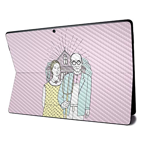 Image of MightySkins Carbon Fiber Skin for Microsoft Surface Pro X - American Gothic Pop | Textured Carbon Fiber Finish | Easy to Apply, Remove, and Change Styles | Made in The USA