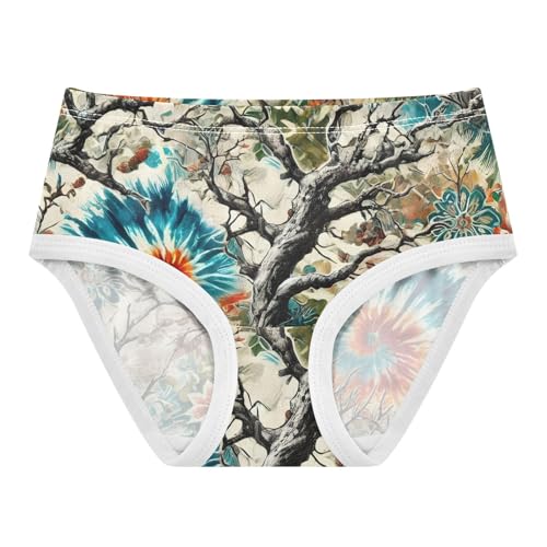 Print Toddler Underwear Custom 2t Cotton Cute Panties Girl Artistic Floral Branches Undies Kids Briefs