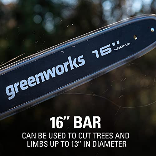 Image of Greenworks 40V 16 inch Brushless Cordless Chainsaw (Gen 2) (Great For Tree Felling, Limbing, Pruning, and Firewood / 75+ Compatible Tools), Tool Only