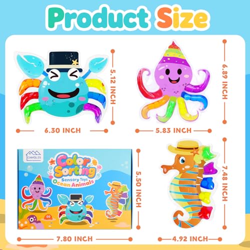 Image of 3PCS Color Sorting Toys for Toddlers, Montessori Sensory Toys Preschool Learning Activities Fine Motor Skills Fidget Quiet Educational Gift for Kids Age 3+