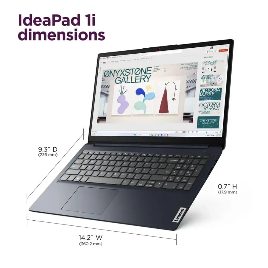Image of Lenovo Ideapad 1 Laptop, 15.6 inch HD Anti-Glare, Intel Celeron N4500, 8GB RAM 640GB Storage(128GB eMMC+512GB Card),WiFi6, Bluetooth, Win11Pro Office Lifetime License, w /2TB Flash Drive, W /GaLiMu