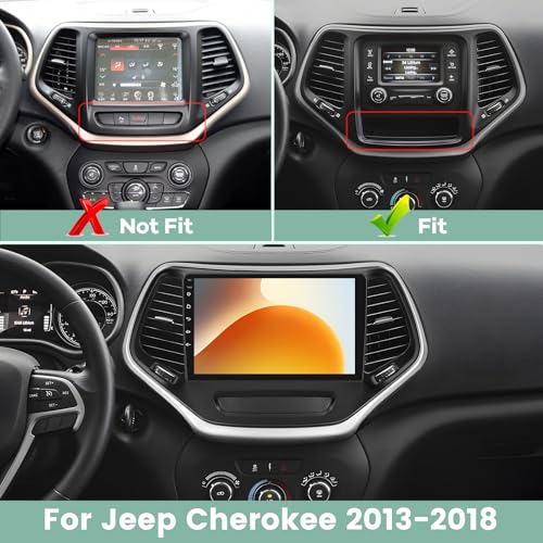 [2G+64G] 10.1 inch Radio for Jeep Cherokee 2013-2018, Android Touch Screen Cherokee Car Stereo, Carplay/Android Auto/EQ Audio/1080P/SWC/Bluetooth - Thumbnail 2