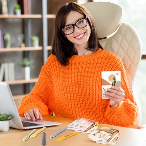 Image of Mooliwe 72 Pcs Positive Affirmation Gift Set Gratitude Notebooks with Pens Small Bags Motivational Encouragement Notepads Daily Affirmations Journal for Women Stress Relief Self Care (Rainbow)