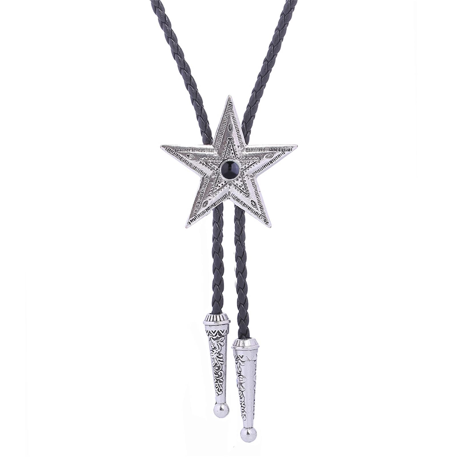 Jiqoe Natives American Bolo Tie Men Western Bolo Tie Vintage Bolo Tie Turquoise Bolo Tie Star Bolo Tie Cowboy Necktie Necklace Western Cowboy Necktie