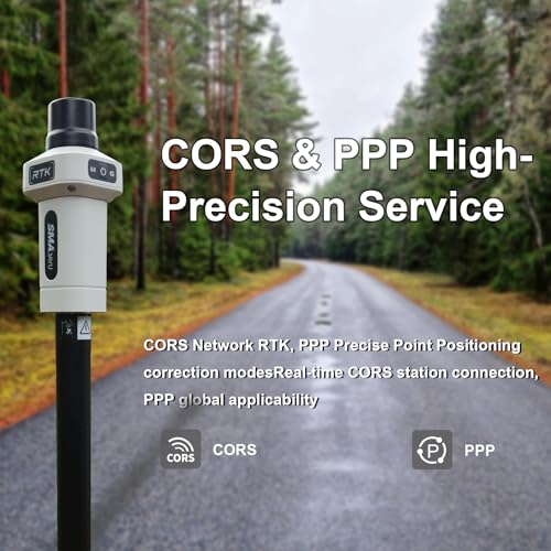 Image of SMA25R Net GNSS RTK Survey System Handheld High Precision Positioning Receiver with Collector, CORS Connection, 10cm Accuracy by PPP, Tilt Compensation, for Land Surveying, Construction