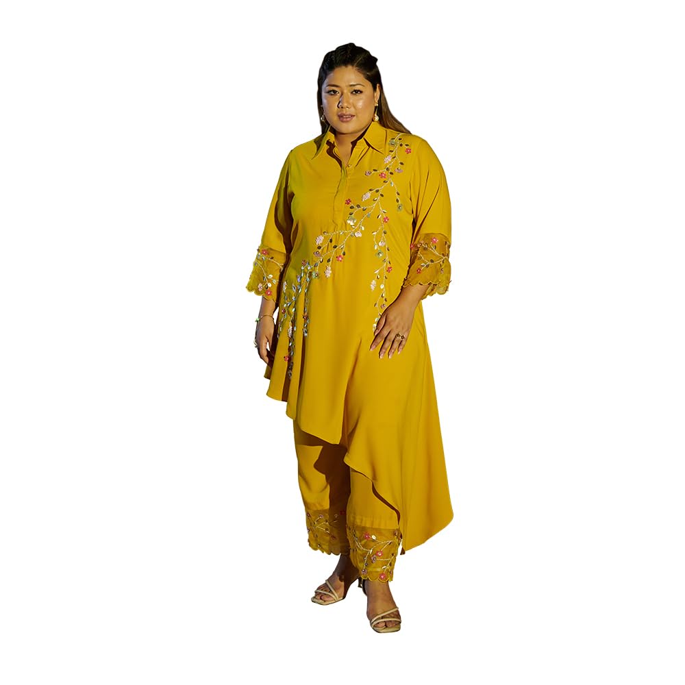 Dia Yellow High Low Co-ord Set-image-36