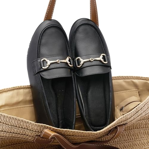 Image of BGSTGUDS Women's Wide Loafers Shoes Cute Dressy Shoes Ladies Comfort Slip Ons Work Shoes