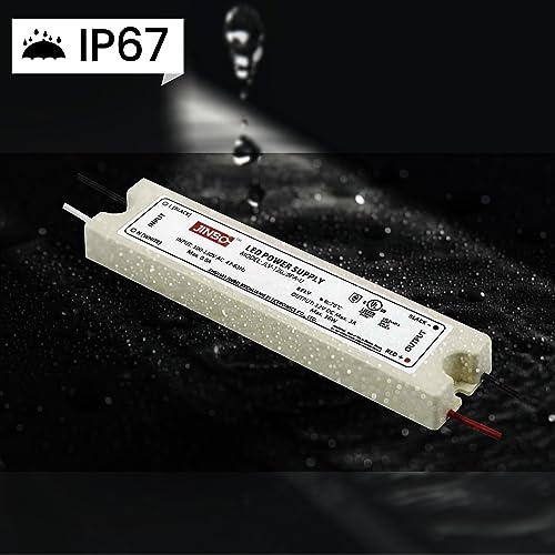 Image of Jinbo 36W 12V LED Driver, Power Supply, IP67 Waterproof, 3Years Warranty, Volts Transformer Adapter, Short Circuit Protection, Energy-Efficient & Reliable, LED Lights, Outdoor Light, UL Listed