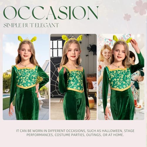 Disfraz Princesa Niñas Vestido Verde Manga Larga miniatura 6