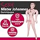 KS-11 Männliche Gummipuppe Mister Johannes mit kleinem Penis ca. 152 cm JGA Gadget Sexy Erotik Aufblasbare Liebespuppe mit Glied, Brustharre, Sexpuppe Man
