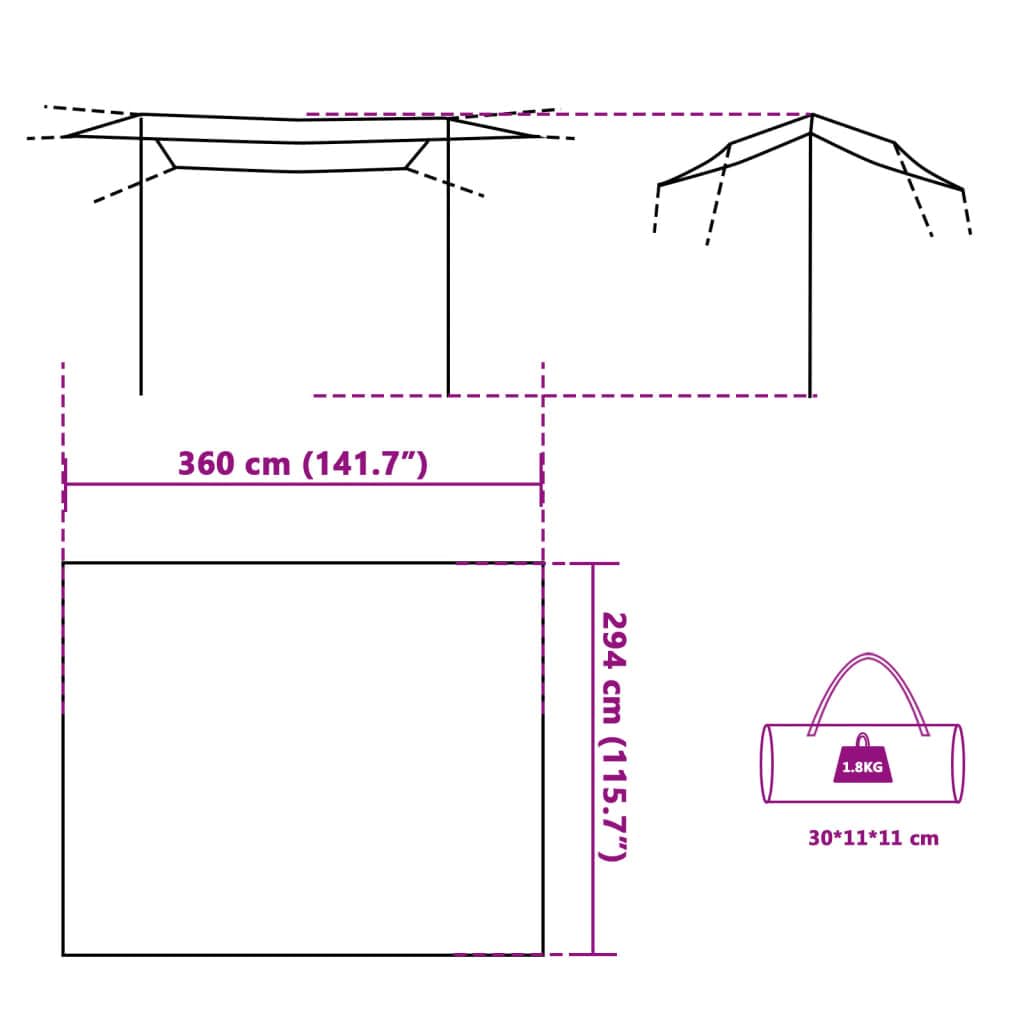 Tarp Outdoor Tent 360x294 cm Zeltplane Tarp für Hängematte Wasserdicht Tarp Camping Zelt Plane Ultraleicht Camping Zeltplane Zeltunterlage für Ourdoor Camping Polyester Blau