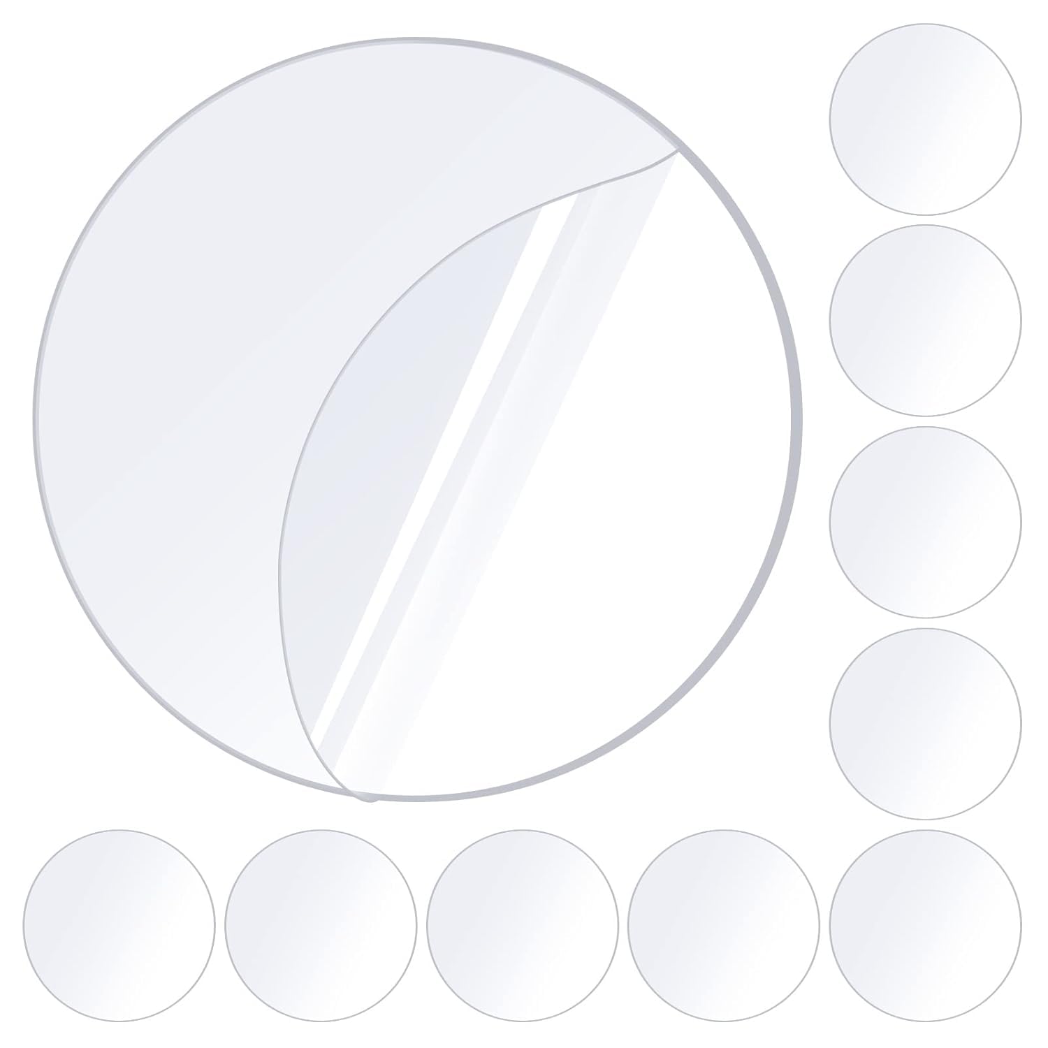 UCRAVO 8PCS Pre-Cut Mounting Round for Walls Double Sided Adhesive Patch, Removable Wall Mounting Gel Tape, Washable Transparent Pad for DIY Craft, Home Office Carpet Couch Cushion Gripping